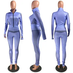 2022 Fall WomenClothing  Casual Solid Color Tracksuit Sets Ladies Two Piece Leggings Set