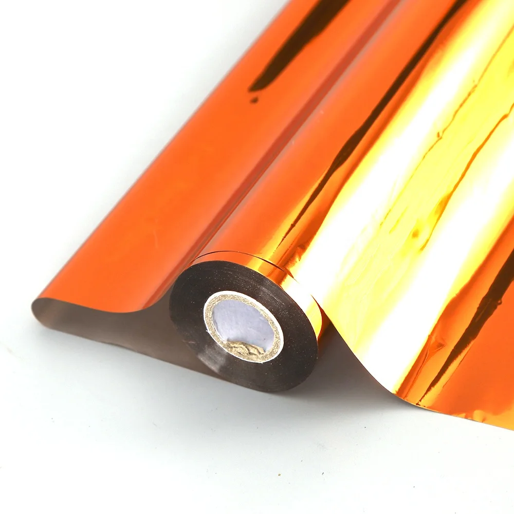 Hot stamping foil orange color foil 31 micron aluminium foil roll