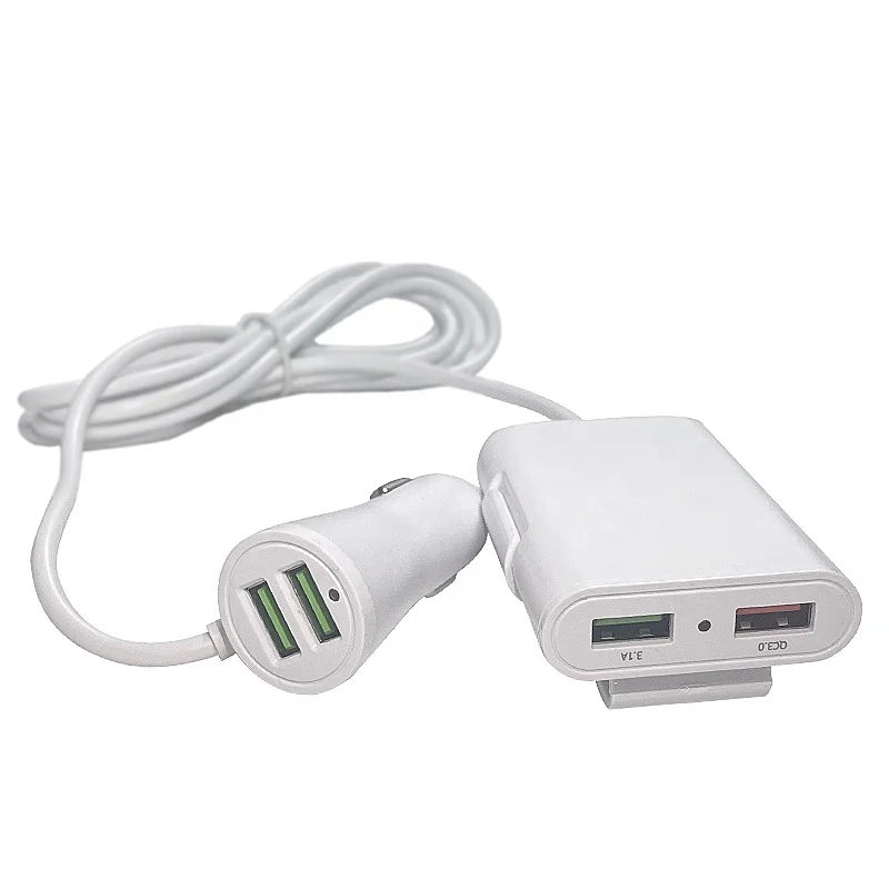 Universal Portable Super Car Charger Usb Fast Charging Qc3.0 Cigarette Lighter Adapter 4 Port Car Charger Manufacturer