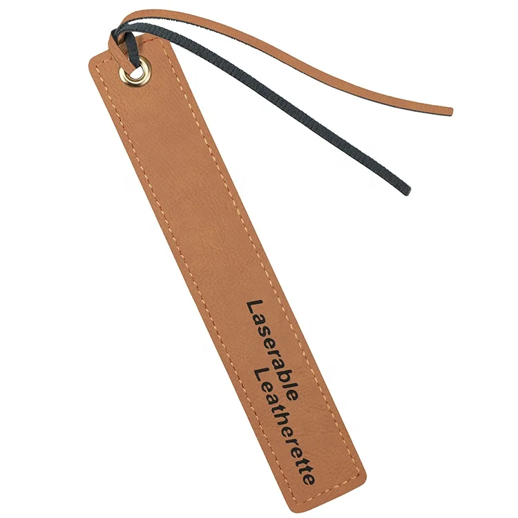 Laser Pu Leather BookmarK Custom Logo Bookmark Pu Leather Tags Printing And Bookmarks