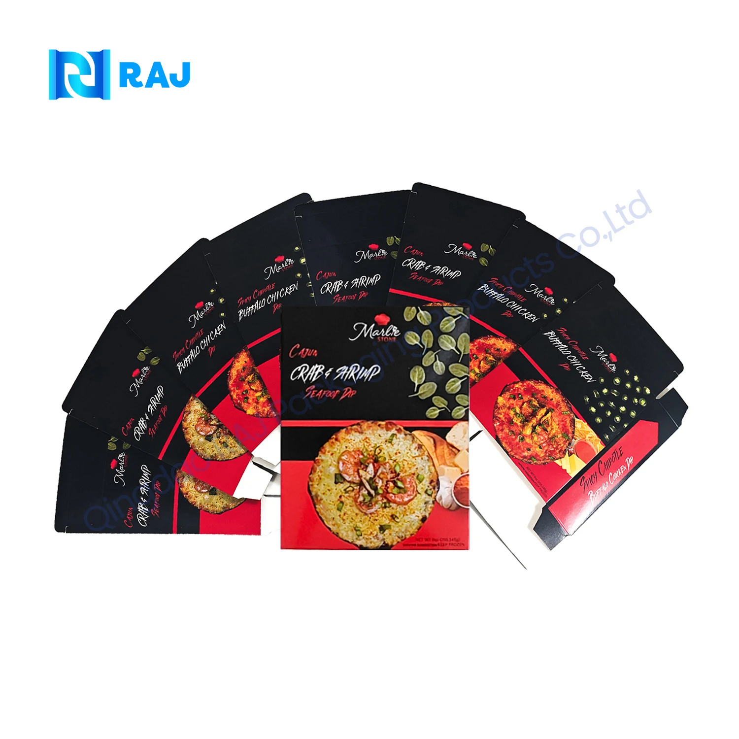 Eco Friendly Custom Printing Foldable Paper Box Cardboard Frozen Food Packaging Boxes with Logo for Flavors Dipping Sauce