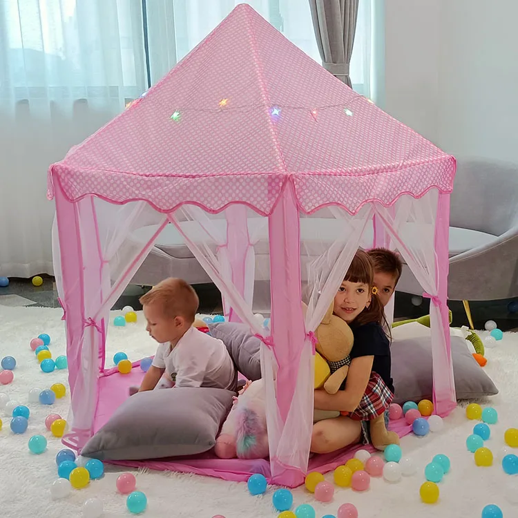  Распродажа шестигранный Розовый Замок принцессы Игровая палатка для