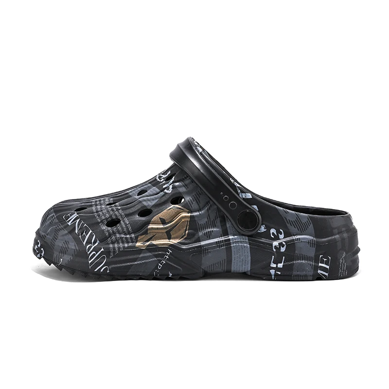 2023 wholesale High Quality New Fashion Designer Printed Casual Clogs Footwear Custom Wooden Clogs Shoes