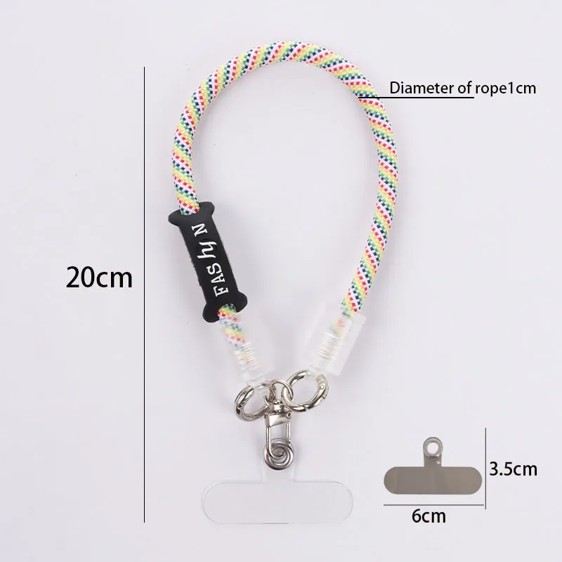 New custom hand-woven keychain colorful coin purse lanyard fashion color universal smart anti-lost mobile phone wrist rope