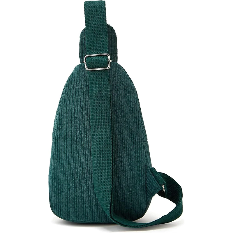 Popular Cute Mini Simple style Streak pattern Women Polyester 2 zipper corduroy crossbody bag