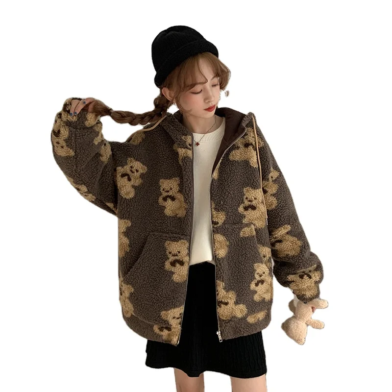 2020 горячая распродажа женские толстовки на молнии Teddy bear пальто Harajuku свободные Kawaii одежда женская корейская толстовка moleton masculino худи для