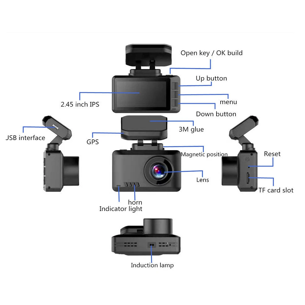 4K Dash Cam 2160P Built-in GPS Wifi Car DVR 24H Parking monitor 1440P reverse HD Night Vison 140 Driving Recorder