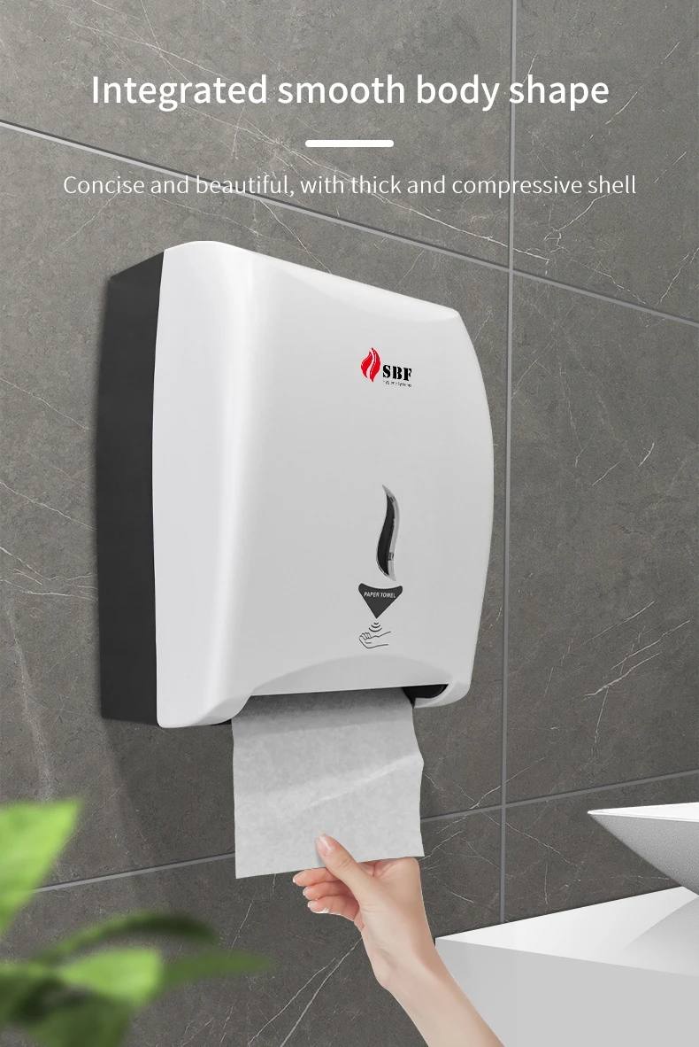 Kitchen bathroom plastic automatic sensor hand paper towel roll holder wall mounted