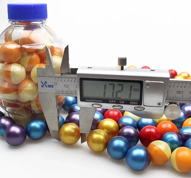 0.50 0.43 Inch Caliber Paintballs High Quality Paintball Balls colorful