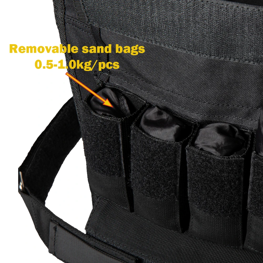 Custom Logo 10 KG Gym Power Weighted Vest Adjustable Iron Sand Leather/Oxford/Nylon Material for Fitness Training