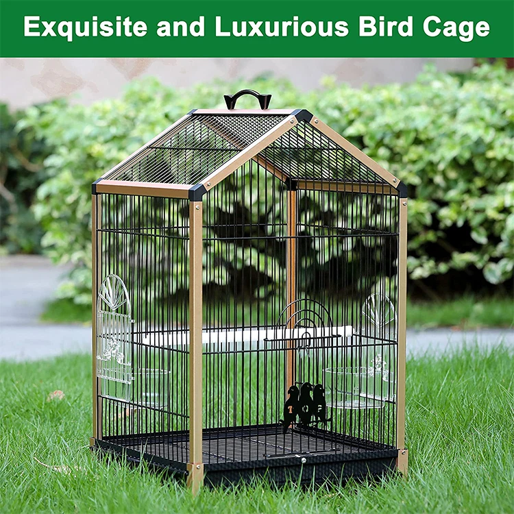 Aluminum Alloy Frame Portable Bird Cage Travel Carrier for Small Birds