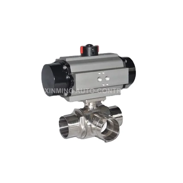 Sanitary valves Two way Three way Weld Pneumatic Ball Valve