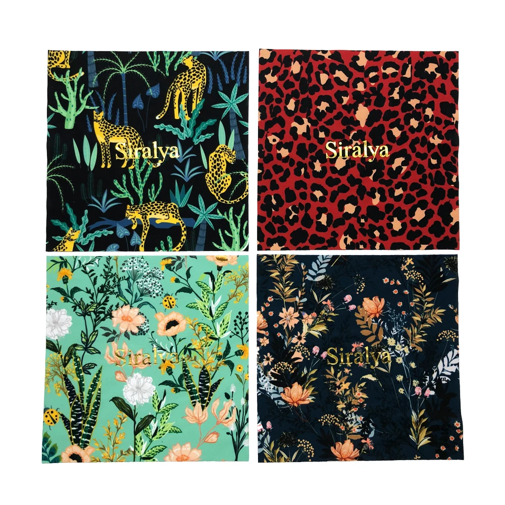 Popular Digital Printing Gold foil Embossing Micro Fiber Cleaning Cloth