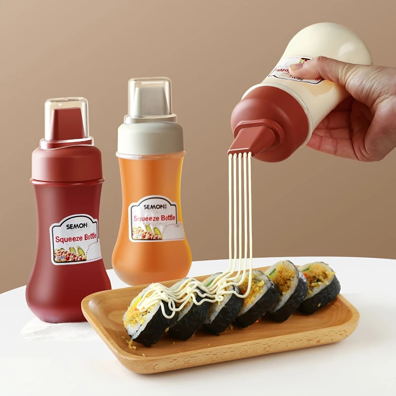 Squeeze Sauce Bottle Porous Condiment  Bottles Salad Dressing Container Ideal for  Dressings Ketchup Honey Jam