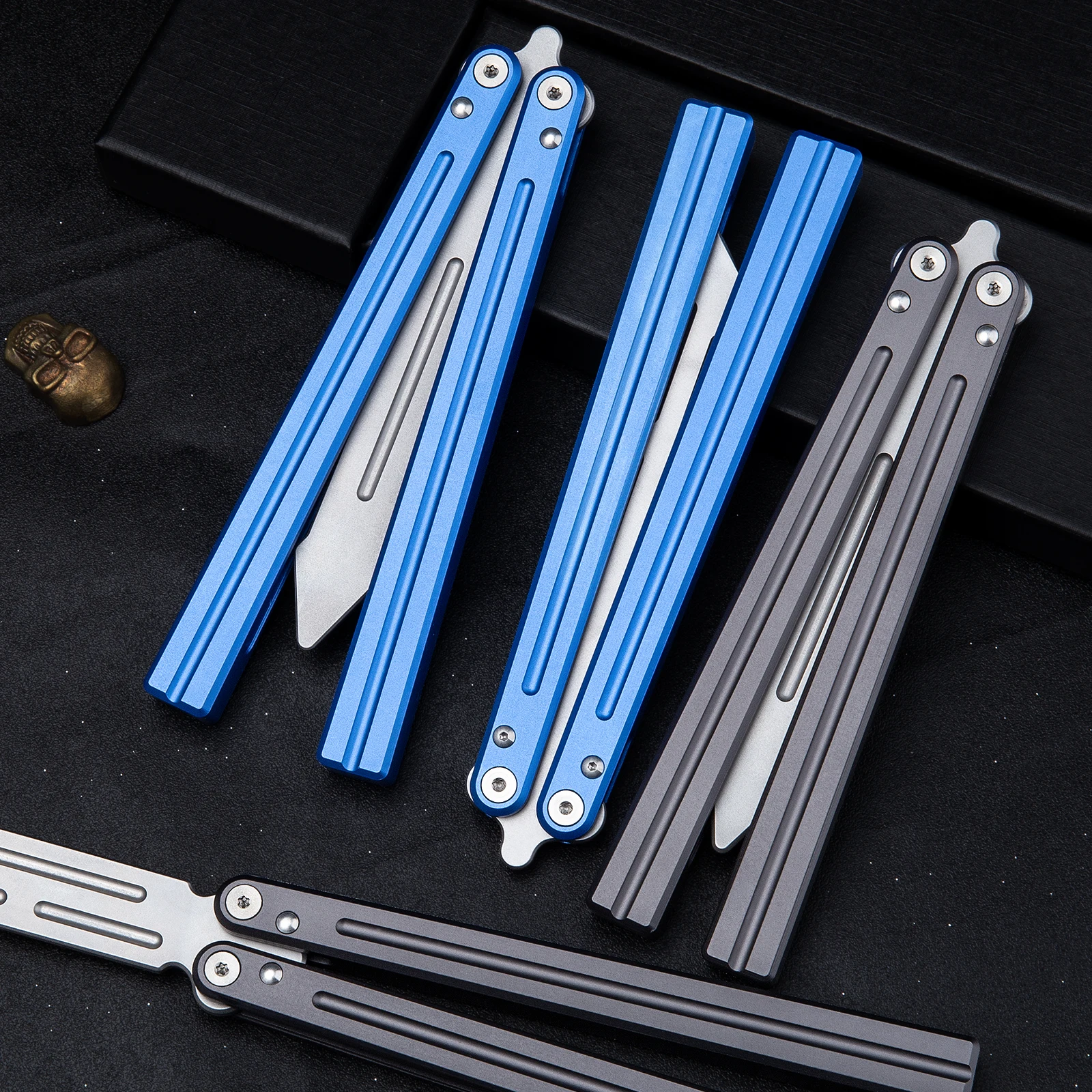 Aluminum alloy folding training knife novice testing tool Multi color outdoor training tool