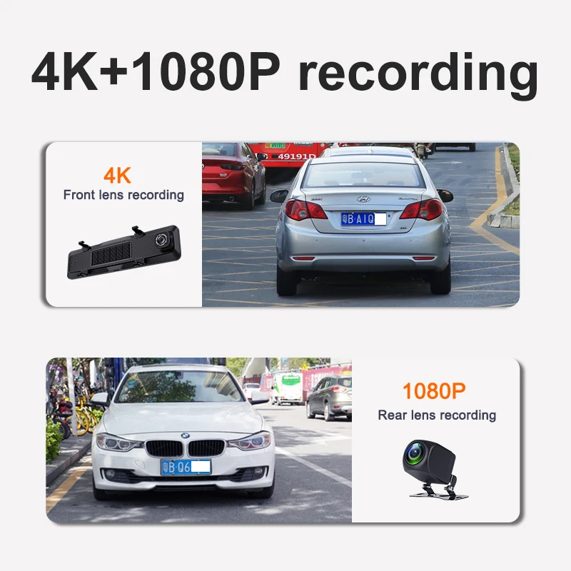 4K UHD 2160P Carplay Автомобильный видеорегистратор Android