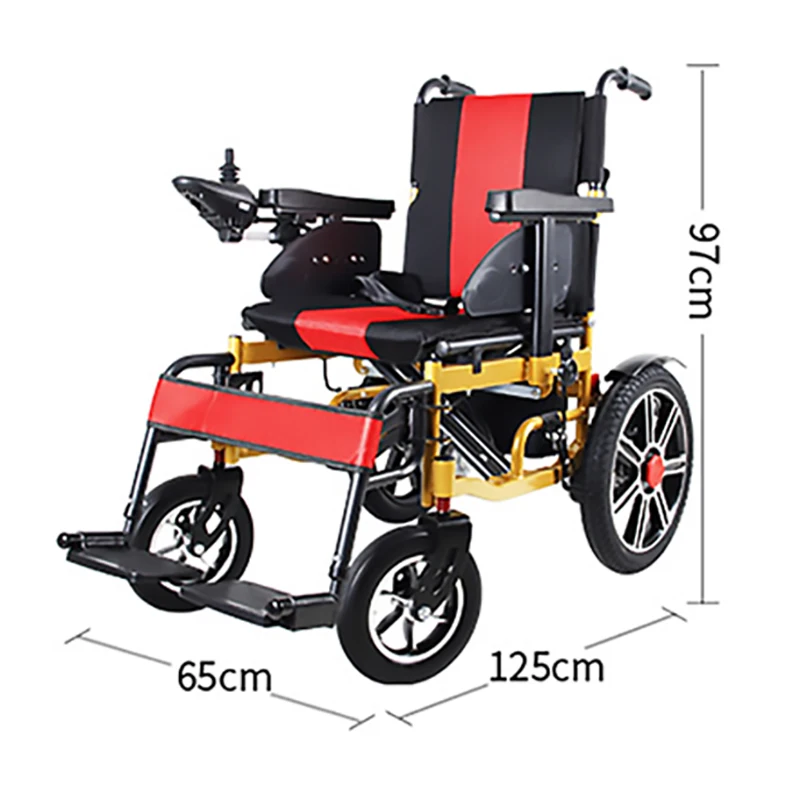 Electric Folding Wheelchair Portable  Power Joystick Controller Electric Wheelchairs for Adults Electric Wheelchair Lightweight