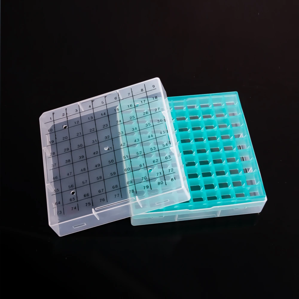 Lab 81 well cryo tube box cryogenic vial storage box Medical Plastic Cryovial
