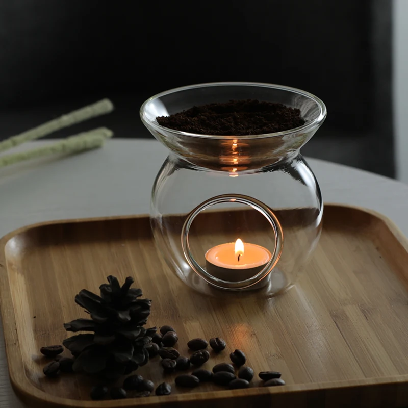 Aromatherapy lamp Romantic bedroom candle Household glass incense burner Essential oil powder Agarwood sandalwood incense burner