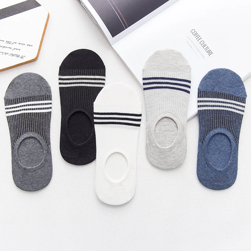 2022 Custom Cotton Simple Pattern Foot Secret No Show Invisible Hidden Boat Socks Ankle low Cut Summer Liner Sock for Men