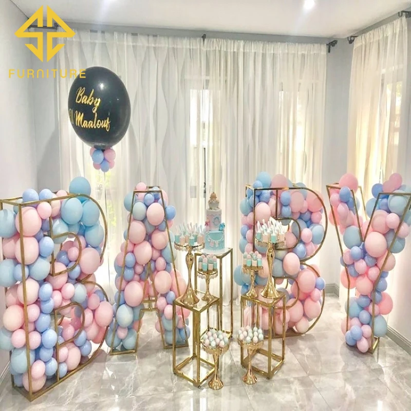 Luxury BABY shower metal backdrop frame Wedding Decoration for event