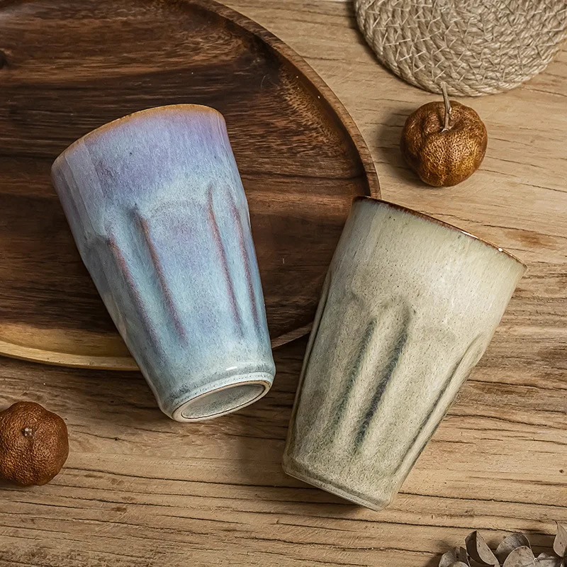 Vintage Large Capacity Kiln Turned Ceramic Water Cup Creative Japanese Style Home Tea Coffee Cup without Handle