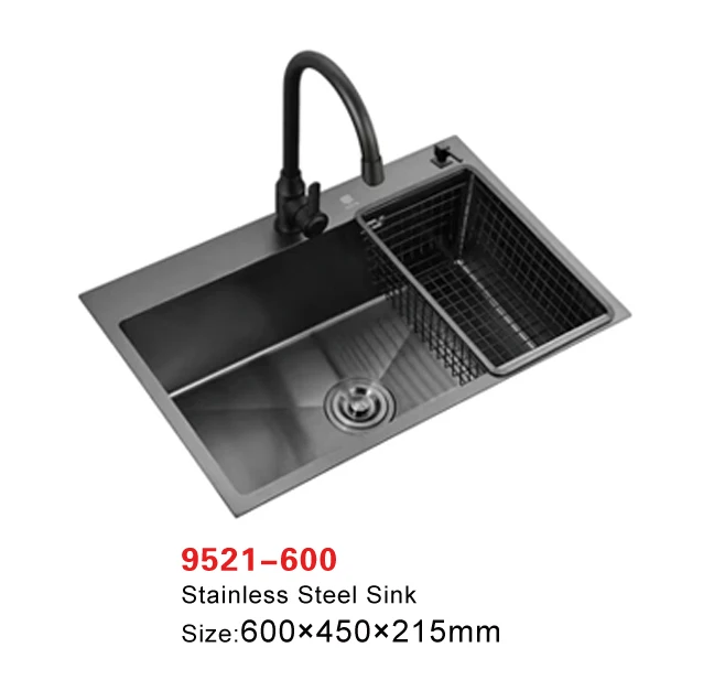Most popular black stainless steel kitchen sink undermount handmade deep basin