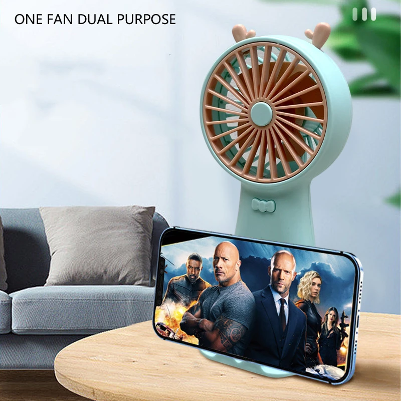 MAIMAI Cute Mini Stroller Fan Rechargeable Mute Handheld Personal USB Fan Car Seat Small Fan for Desk Stroller Car Rides