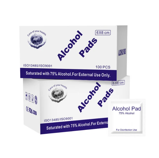100 Counts Alcohol Formula Wipes Pads Disposable Alcohol Prep Wipes Individual Package Portable Nail Cleanser Cloth for Nail Art