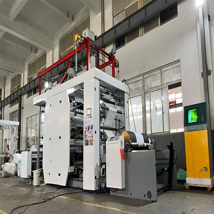 6 Color Stack Type Flexo Printing Machine For Paper Film Non-woven Bag Cup Box Flexo Printer In Good Quality