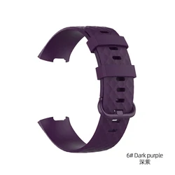 Color Buckle Replacement Comfortable Rubber Silicone Luxury Watch Band For Fitbit Charge 4 4 Se 3 3