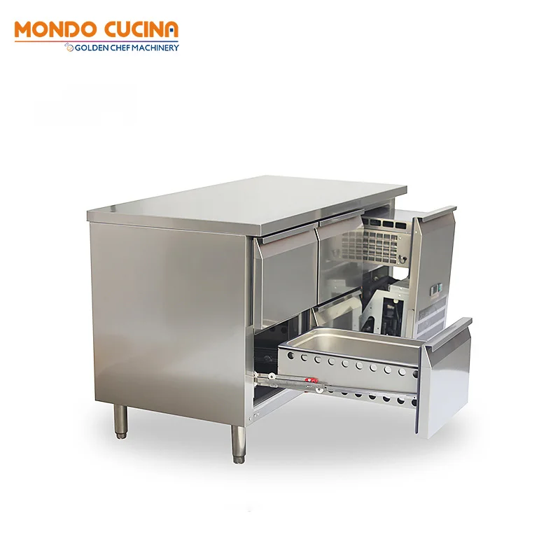 Commercial Hotel Restaurant Kitchen S/S 201 Cooling Undercounter Refrigerator Freezer Fridge 4 Doors Workbench Refrigerator