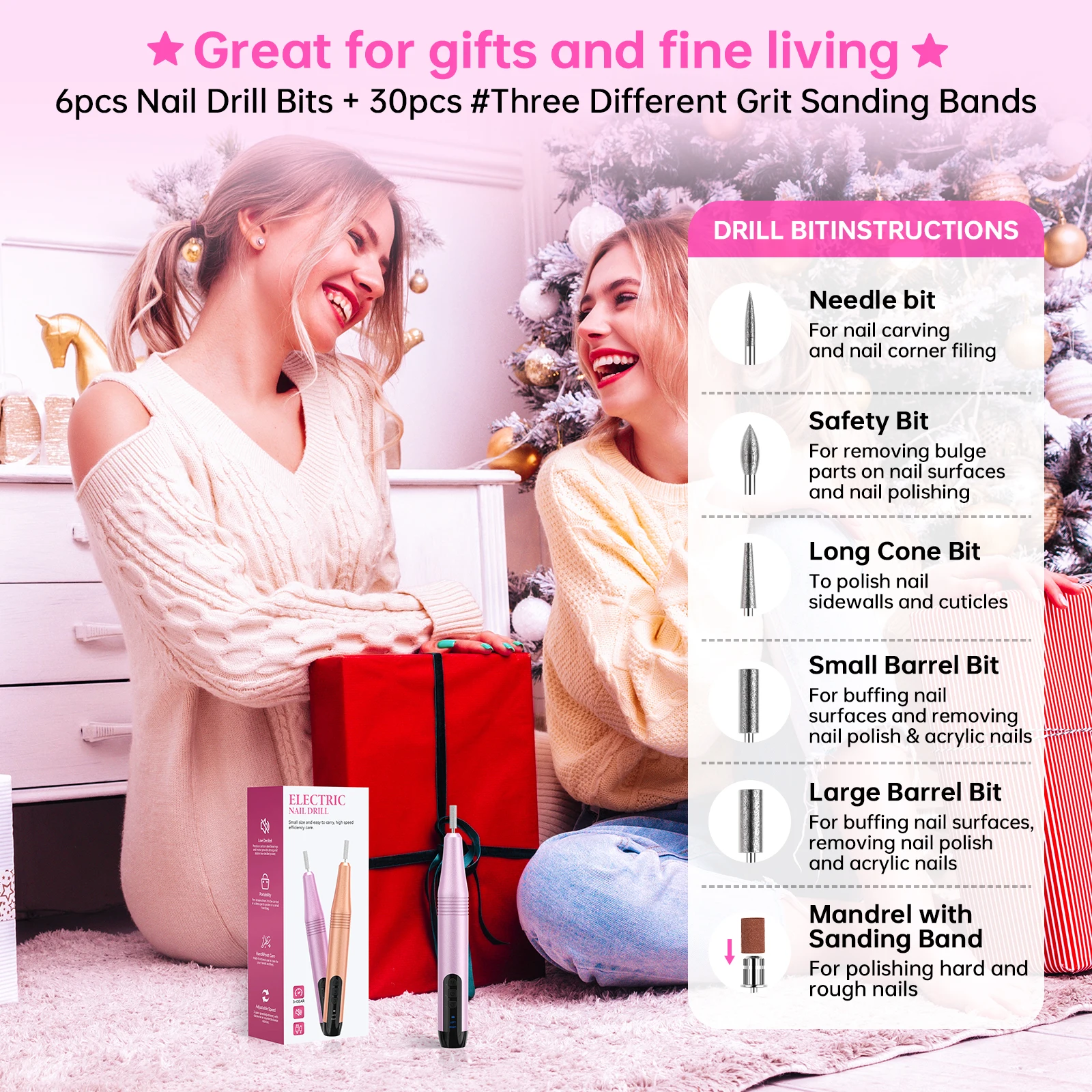 FB08 Factory Price Coreless Handpiece Nail Drill Wireless Nail Drill Manicure Pedicure High Quality Ceramic Nail Drill Bits