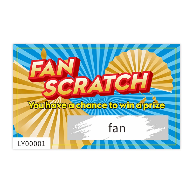 Factory price custom lottery ticket top quality business scratch card printing manufacturer Lottery Scratch Card