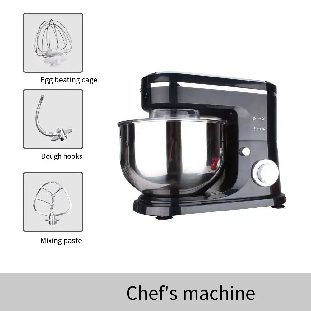 3-in-1 Stainless Steel Electric Stand Mixer Home Commercial Kitchen Use Grinds Meat Sifts Flour Kneads Dough Eggs Table Plastic
