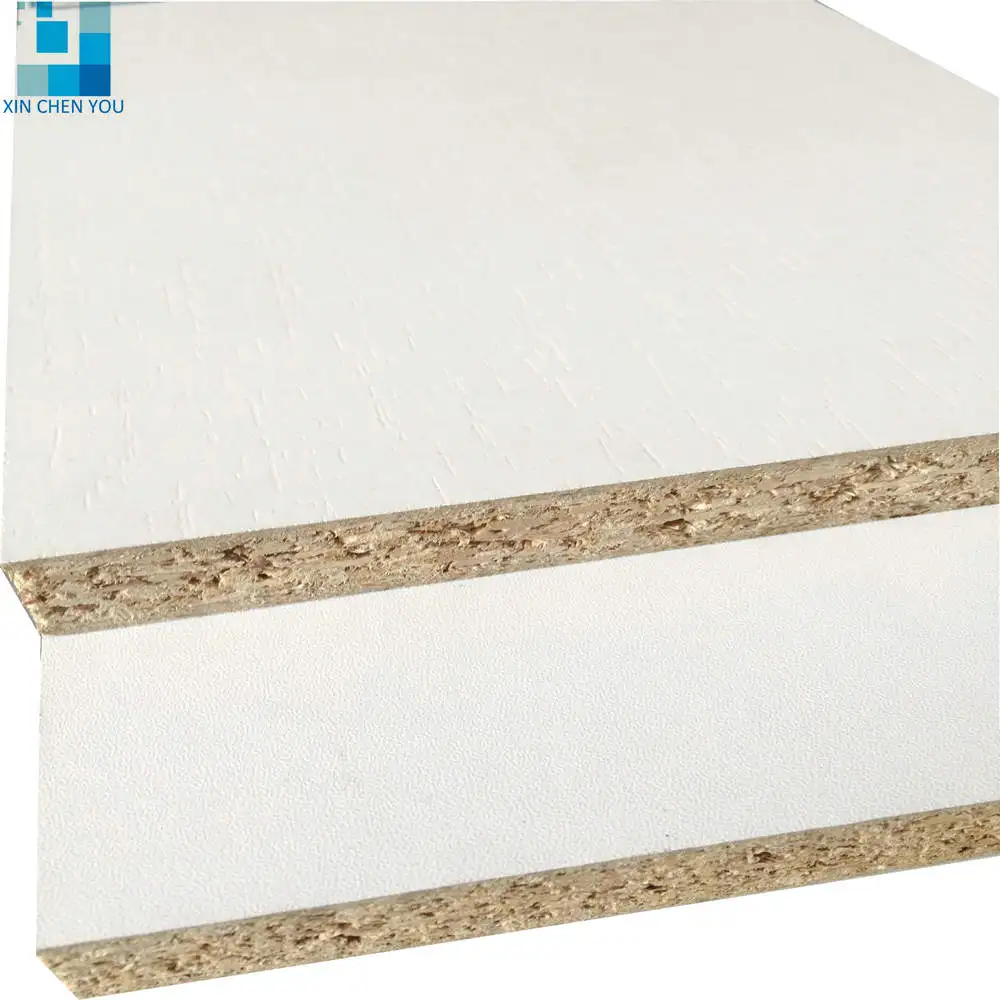 E1 glue white melamine particle board white 1220*2440*18mm chipboard for furniture