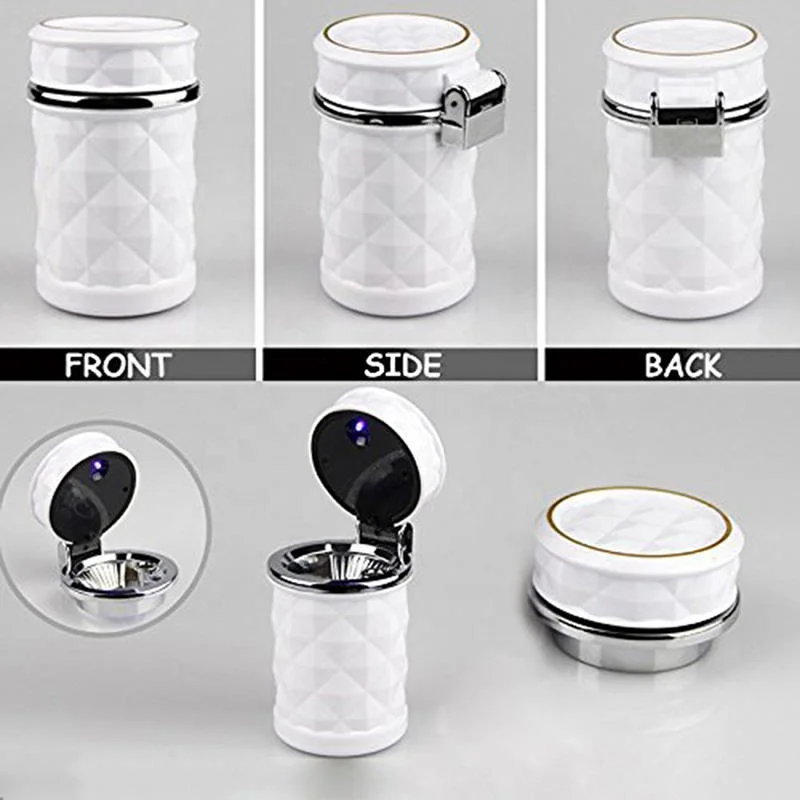 New Products Car Ashtray With LED Light Rhinestone Ashtray Car Smokeless Smoke Cup Holder Storage Auto Accessories