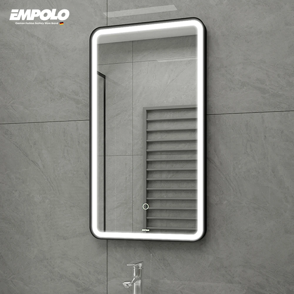 Modern led washroom mirror wall mounted bathroom vanity basin demister mirror with light smart mirror