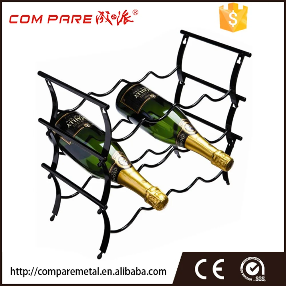 3-Layer Standing Countertop Metal Storage Rack Stackable Iron Wire Wine Bottle Organizer Holder Kitchen Designed Food Packed Box