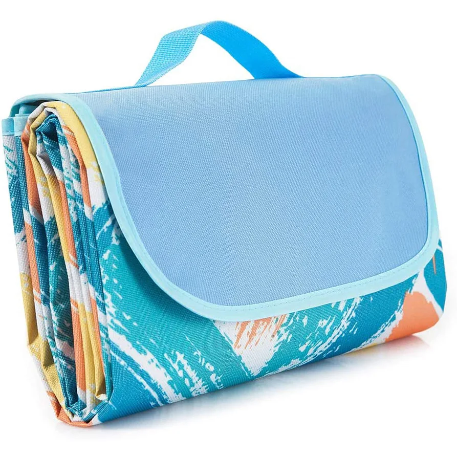 Fashion Styles Custom Portable Foldable Picnic Beach Mat Picnic Blanket Camping Moisture proof Mat For Outdoor Trekking