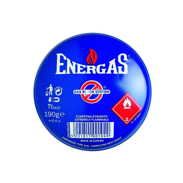 
 Высококачественная электролитическая жесть 190 г бутановые газовые картриджи с системой газового блока  