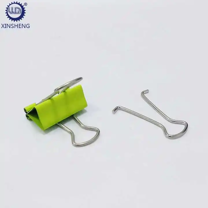 factory produces long colored metal clips of various sizes for holding tickets and documents