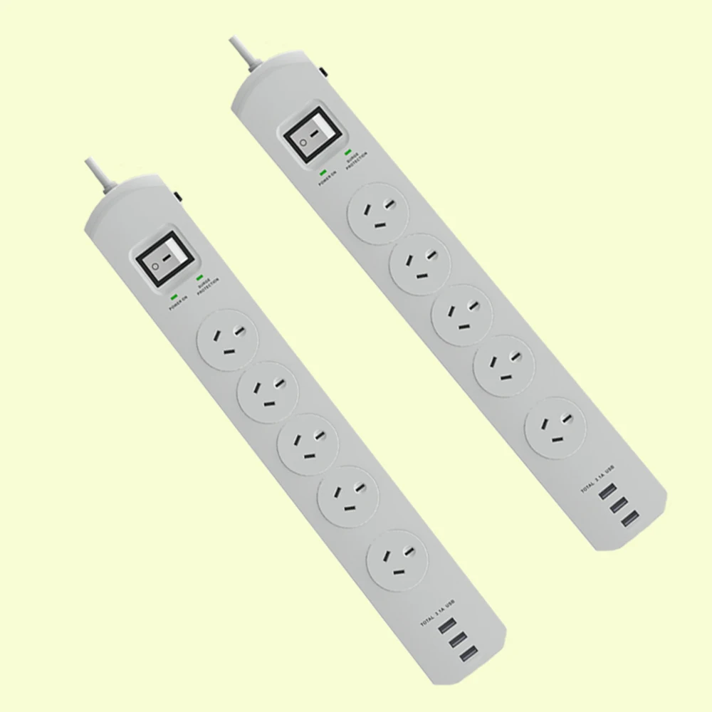 Умная плата питания с заземлением 3 usb 5 точек 240 в 10 А одобренная SAA защитой от