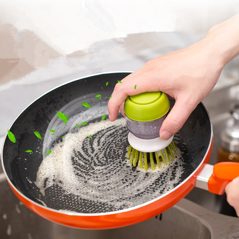Hot selling Dishwashing Brush Decontamination Washing Pot Kitchen Home Cleaning Non-Stick Oil Automatic Liquid Cleaning Brush