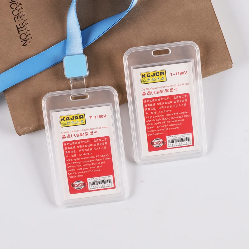 Kejea New design crystal double side clear card holder 2-4 cards collect sleeve T-1180