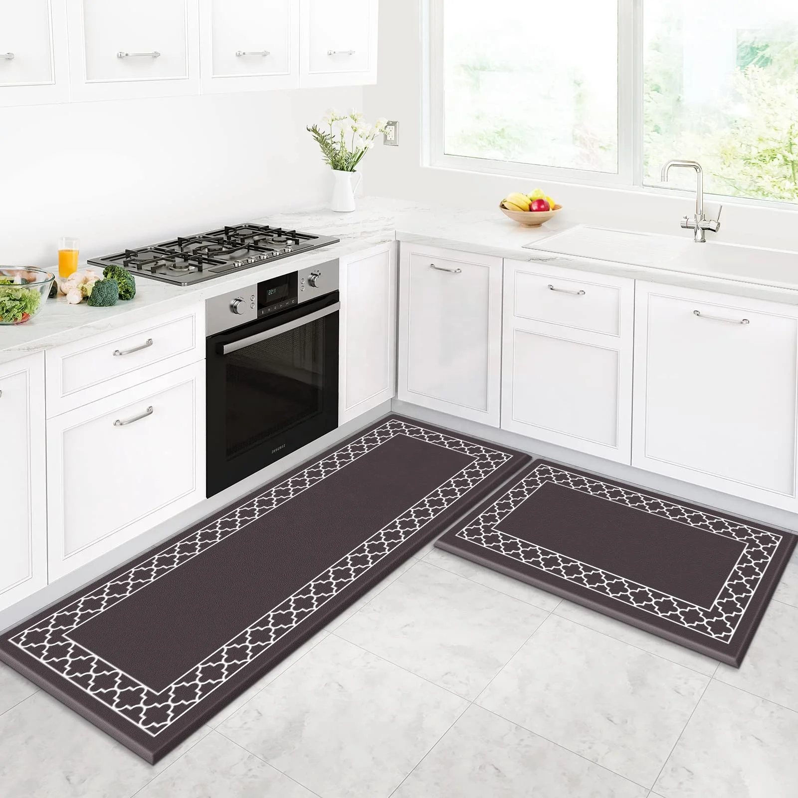 Anti fatigue Water-proof Custom PVC Anti-Slip Kitchen Runner Mat Floor Mat Sets Non Slip Kitchen Rug