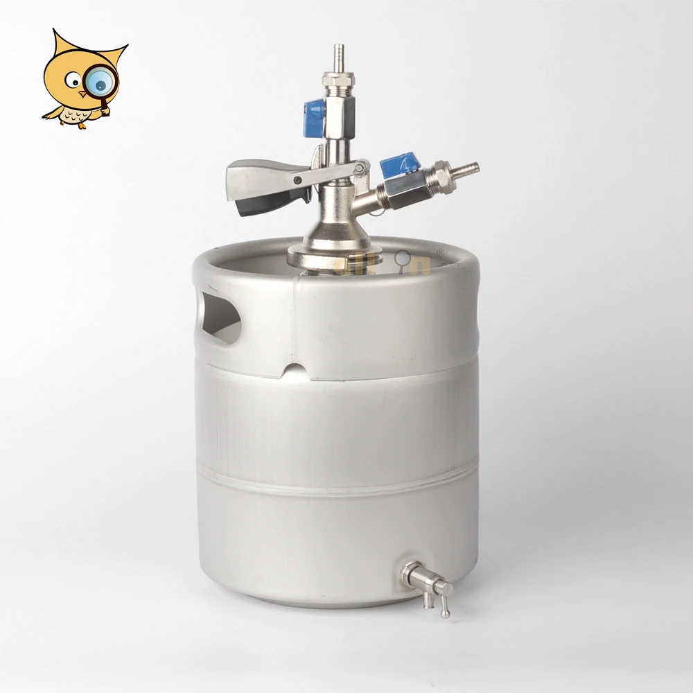 ALL IN Wholesale 304 Stainless Steel Stackable Slim 235 10L Beer Barrel Made in China Draft Beer Keg with Spear Fitting
