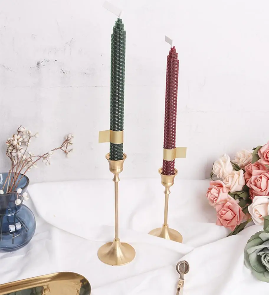 Wholesale 100% Pure Beeswax Handmade 9 Inch Smokeless Taper Candles For Home Gifts Christmas Decoration Wedding Party