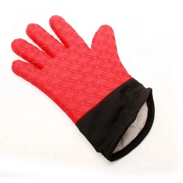 Hot High Temperature Heat Protection Heat Resistant Kitchen Bbq Grill Microwave Use Silicone Oven Gloves Oven Mitts For Bakery