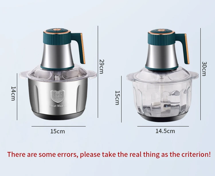 Factory wholesale price household  small meat chopper food stainless steel 4 blade 2l 3l 4l 5l electric meat grinders for sale